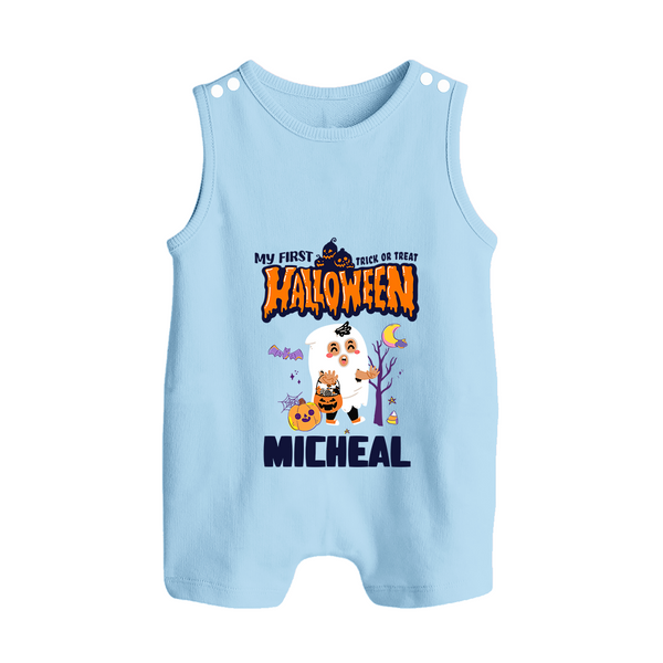 My First Boo-tiful Baby Romper Suit | Custom Baby Romper Suit for Festival Fun - BABY BLUE - 0 - 5 Months Old (Chest 18")