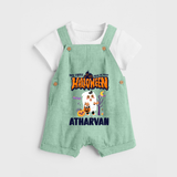 My First Halloween Trick Or Treat Print Baby Dungaree  - MINT GREEN - 0 - 5 Months Old (Chest 18")