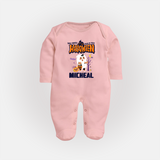 My First Boo-tiful Baby Sleep Suit | Custom Baby Sleep Suit for Festival Fun - BABY PINK - New Born (Chest 7.5")