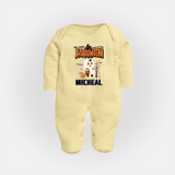 My First Boo-tiful Baby Sleep Suit | Custom Baby Sleep Suit for Festival Fun - PASTEL YELLOW - New Born (Chest 7.5")