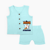 My First Halloween Trick Or Treat Print Baby Jabla Set  - BABY BLUE - 0 - 3 Months Old (Chest 9.8")