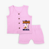 My First Boo-tiful Baby Jabla Set | Custom Baby Jabla Set for Festival Fun - BABY PINK - 0 - 3 Months Old (Chest 9.8")