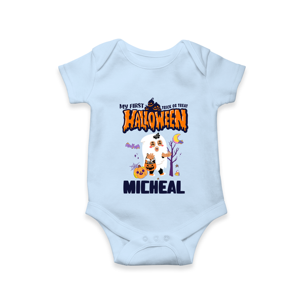 My First Boo-tiful Baby Romper | Custom Baby Romper for Festival Fun - BABY BLUE - New Born (Chest 14")