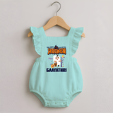 My First Halloween Trick Or Treat Print Baby Romper Frock  - MINT GREEN - 0 - 3 Months Old (Chest 19")