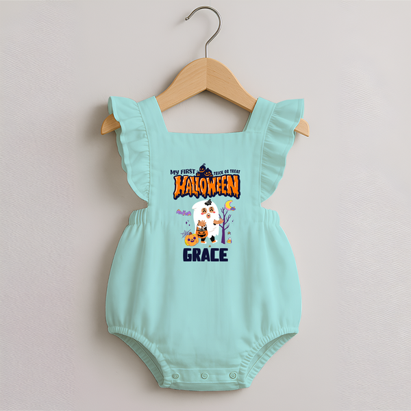 My First Boo-tiful Baby Romper Frock | Custom Baby Romper Frock for Festival Fun - MINT GREEN - 0 - 3 Months Old (Chest 19")