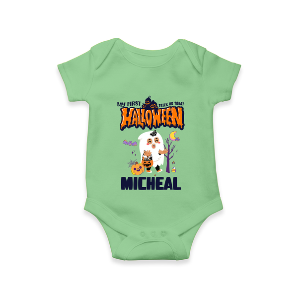 My First Boo-tiful Baby Romper | Custom Baby Romper for Festival Fun - GREEN - New Born (Chest 14")