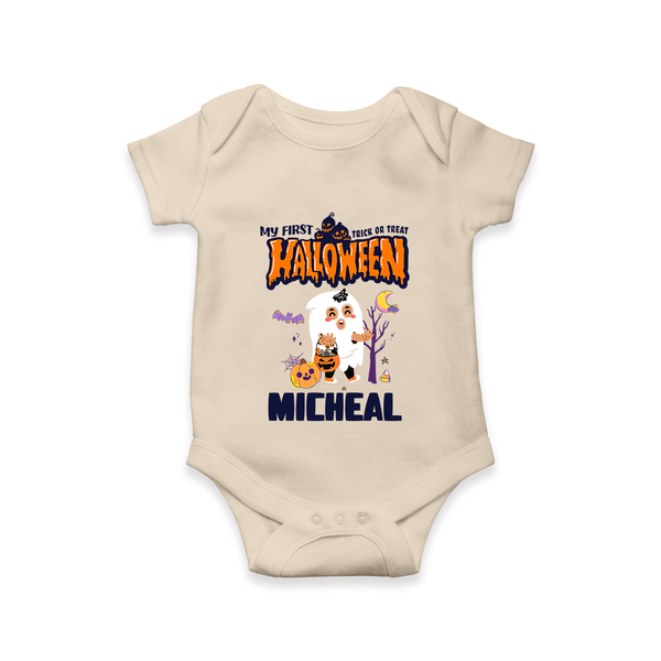 My First Boo-tiful Baby Romper | Custom Baby Romper for Festival Fun - IVORY - New Born (Chest 14")