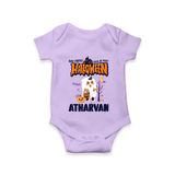 My First Halloween Trick Or Treat Print Baby Romper   - LILAC - New Born (Chest 14")