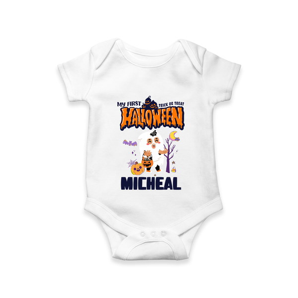 My First Boo-tiful Baby Romper | Custom Baby Romper for Festival Fun - WHITE - New Born (Chest 14")