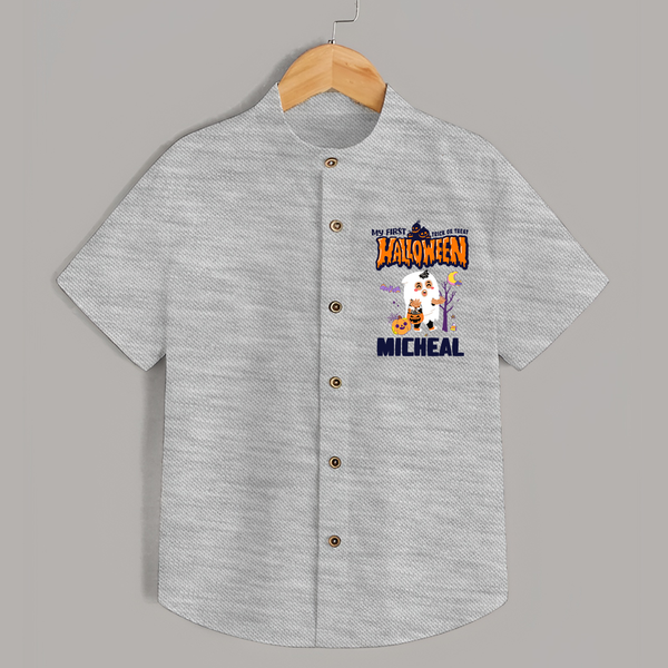 My First Boo-tiful Baby Shirt | Custom Baby Shirt for Festival Fun - GREY - 0 - 6 Months Old (Chest 23")