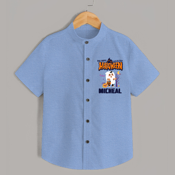 My First Boo-tiful Baby Shirt | Custom Baby Shirt for Festival Fun - SKY BLUE - 0 - 6 Months Old (Chest 23")