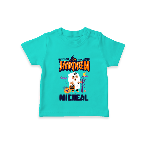 My First Boo-tiful Baby Tshirt | Custom Baby Tshirt for Festival Fun - TEAL - 0-5 Months Old (Chest 17")