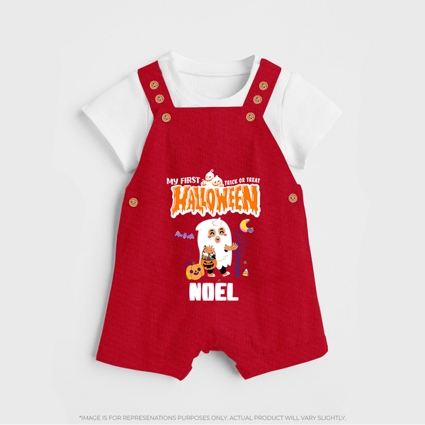 My First Boo-tiful Baby Dungaree Set | Custom Baby Dungaree Set for Festival Fun - RED - 0 - 5 Months Old (Chest 18")