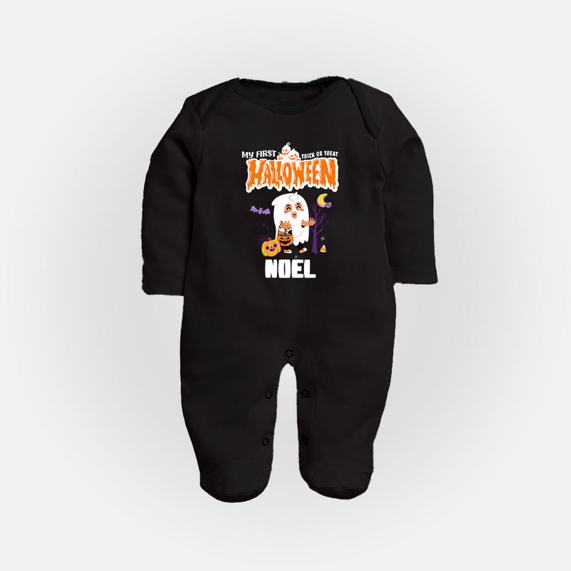 My First Boo-tiful Baby Sleep Suit | Custom Baby Sleep Suit for Festival Fun - BLACK - New Born (Chest 7.5")