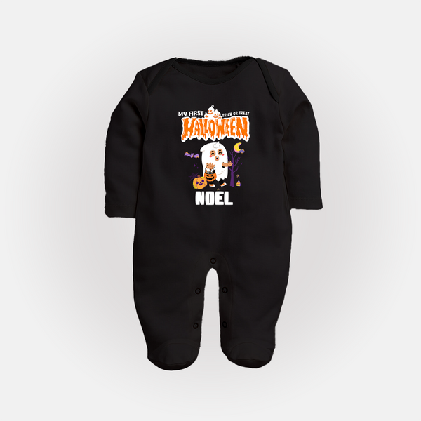 My First Boo-tiful Baby Sleep Suit | Custom Baby Sleep Suit for Festival Fun - BLACK - New Born (Chest 7.5")