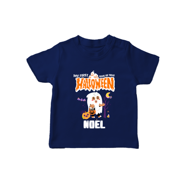 My First Boo-tiful Baby Tshirt | Custom Baby Tshirt for Festival Fun - NAVY BLUE - 0-5 Months Old (Chest 17")