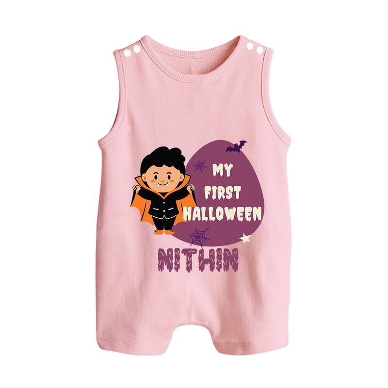 My First Little Bat Buddy Romper Suit | Custom Baby Romper Suit for Spooky Fun - BABY PINK - 0 - 5 Months Old (Chest 18")