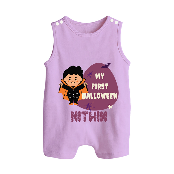 My First Little Bat Buddy Romper Suit | Custom Baby Romper Suit for Spooky Fun - LILAC - 0 - 5 Months Old (Chest 18")