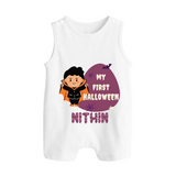My First Little Bat Buddy Romper Suit | Custom Baby Romper Suit for Spooky Fun - WHITE - 0 - 5 Months Old (Chest 18")
