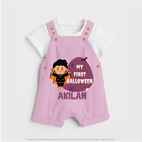 My First Halloween Boy Vampire Print Baby Dungaree - BABY PINK - 0 - 5 Months Old (Chest 18")
