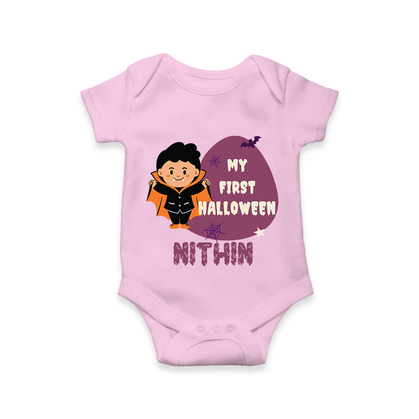 My First Little Bat Buddy Romper | Custom Baby Romper for Spooky Fun - BABY PINK - New Born (Chest 14")