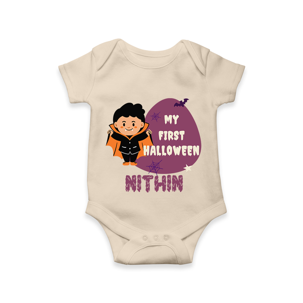 My First Little Bat Buddy Romper | Custom Baby Romper for Spooky Fun - IVORY - New Born (Chest 14")