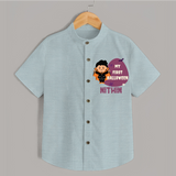 My First Little Bat Buddy Shirt | Custom Baby Shirt for Spooky Fun - ARCTIC BLUE - 0 - 6 Months Old (Chest 23")