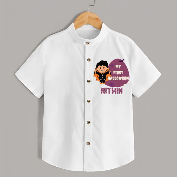 My First Little Bat Buddy Shirt | Custom Baby Shirt for Spooky Fun - WHITE - 0 - 6 Months Old (Chest 23")