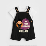 My First Halloween Boy Vampire Print Baby Dungaree - BLACK - 0 - 5 Months Old (Chest 18")