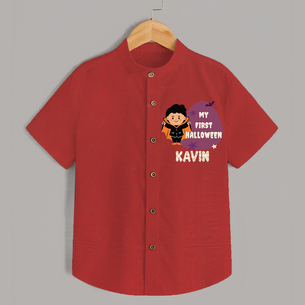 My First Little Bat Buddy Shirt | Custom Baby Shirt for Spooky Fun - RED - 0 - 6 Months Old (Chest 23")