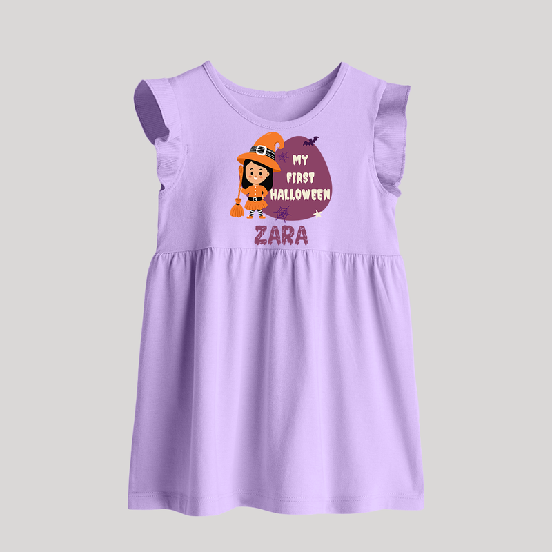 My First Bite-Sized Vampire Baby Frock | Personalized Baby Baby Frock for Halloween - LILAC - 0 - 3 Months Old (Chest 17")