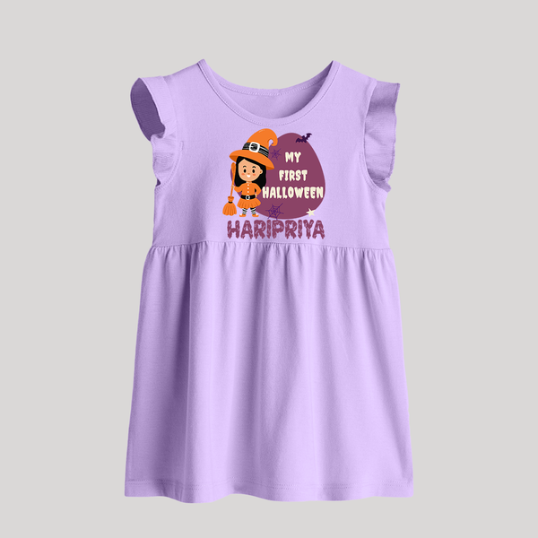 My First Halloween Girl Vampire Print Baby Baby Frock - LILAC - 0 - 3 Months Old (Chest 17")