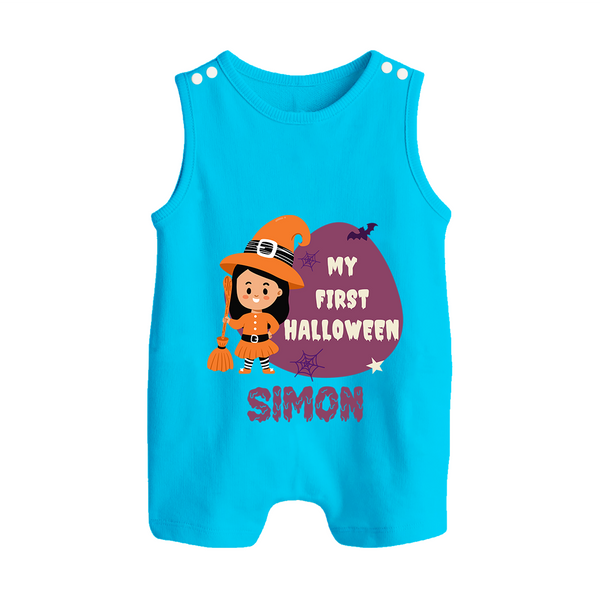 My First Bite-Sized Vampire Romper Suit | Personalized Baby Romper Suit for Halloween - SKY BLUE - 0 - 5 Months Old (Chest 18")