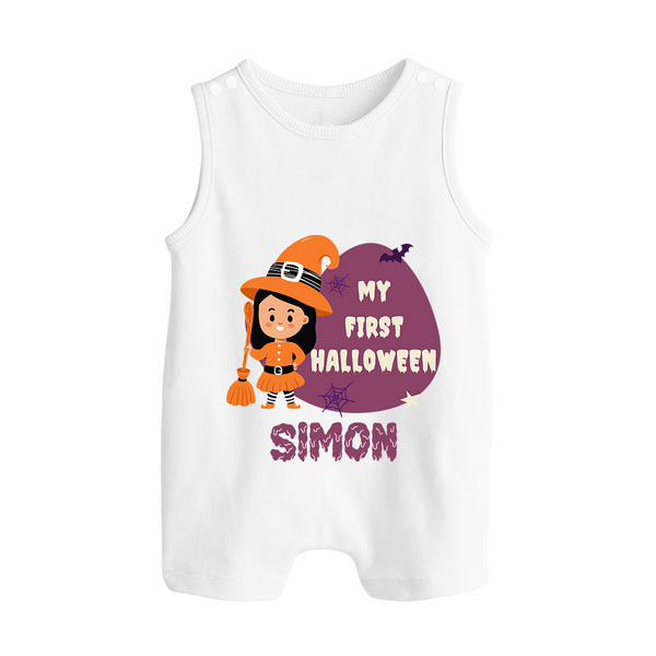 My First Bite-Sized Vampire Romper Suit | Personalized Baby Romper Suit for Halloween - WHITE - 0 - 5 Months Old (Chest 18")