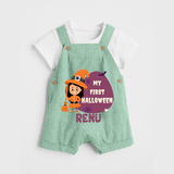 My First Halloween Girl Vampire Print Baby Dungaree - MINT GREEN - 0 - 5 Months Old (Chest 18")