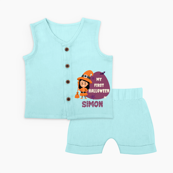 My First Bite-Sized Vampire Jabla Set | Personalized Baby Jabla Set for Halloween - BABY BLUE - 0 - 3 Months Old (Chest 9.8")
