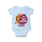 My First Halloween Girl Vampire Print Baby Romper  - BABY BLUE - New Born (Chest 14")