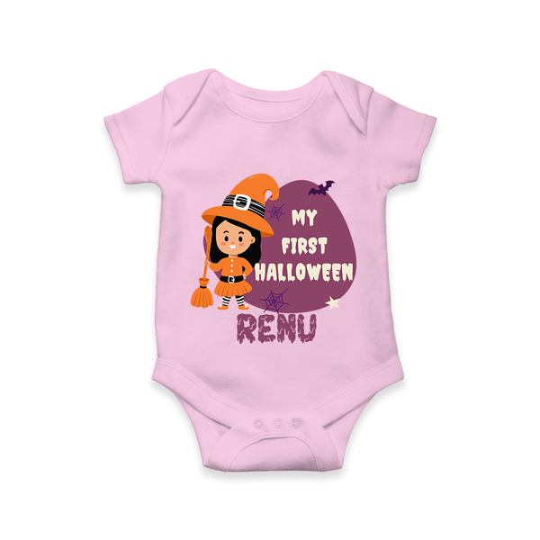 My First Halloween Girl Vampire Print Baby Romper  - BABY PINK - New Born (Chest 14")