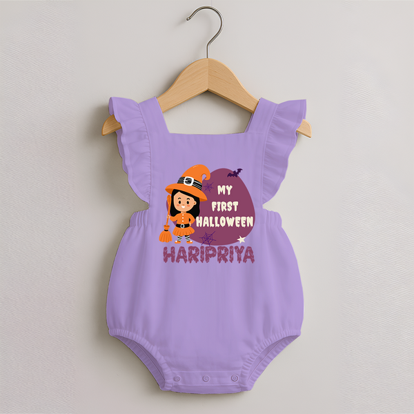 My First Halloween Girl Vampire Print Baby Romper Frock - LILAC - 0 - 3 Months Old (Chest 19")