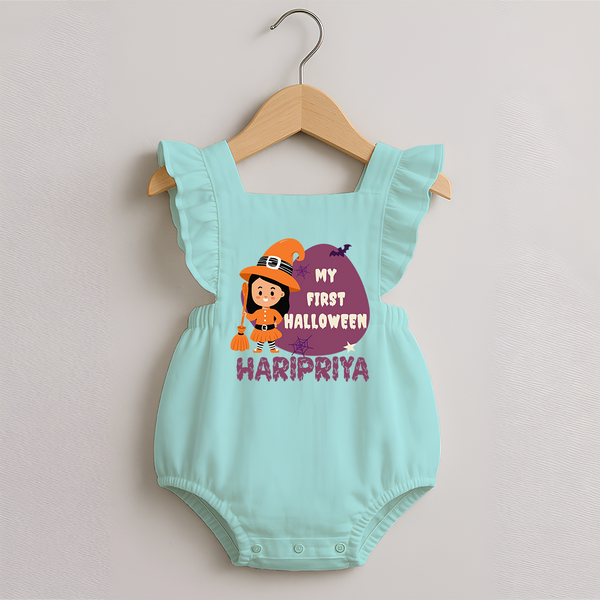 My First Halloween Girl Vampire Print Baby Romper Frock - MINT GREEN - 0 - 3 Months Old (Chest 19")