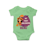 My First Halloween Girl Vampire Print Baby Romper  - GREEN - New Born (Chest 14")