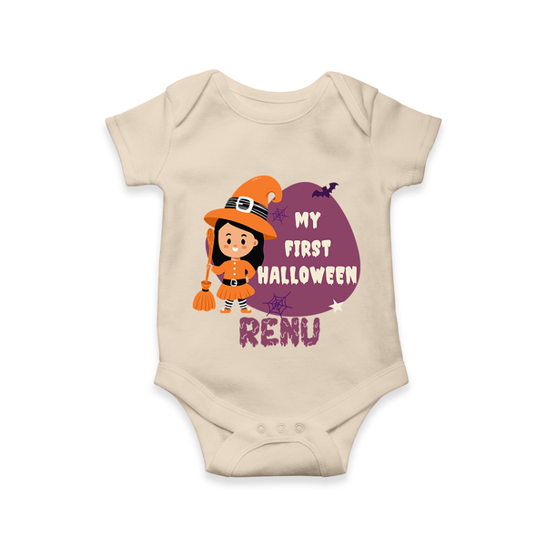 My First Halloween Girl Vampire Print Baby Romper  - IVORY - New Born (Chest 14")