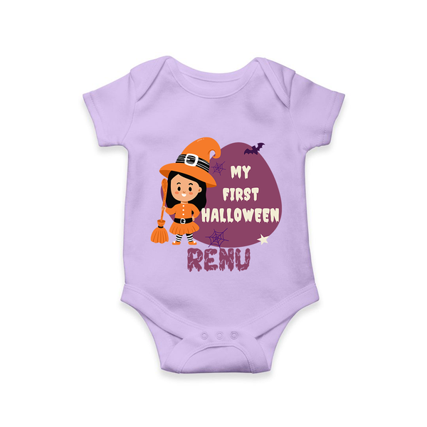 My First Halloween Girl Vampire Print Baby Romper  - LILAC - New Born (Chest 14")