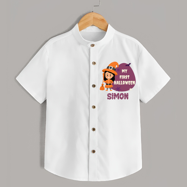 My First Bite-Sized Vampire Shirt | Personalized Baby Shirt for Halloween - WHITE - 0 - 6 Months Old (Chest 23")