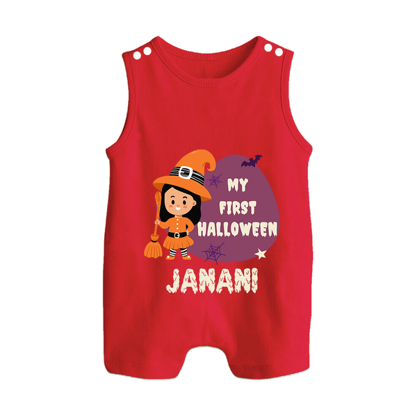 My First Bite-Sized Vampire Romper Suit | Personalized Baby Romper Suit for Halloween - RED - 0 - 5 Months Old (Chest 18")