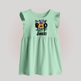 My First Boo Pumpkin Print Baby Baby Frock - MINT GREEN - 0 - 3 Months Old (Chest 17")