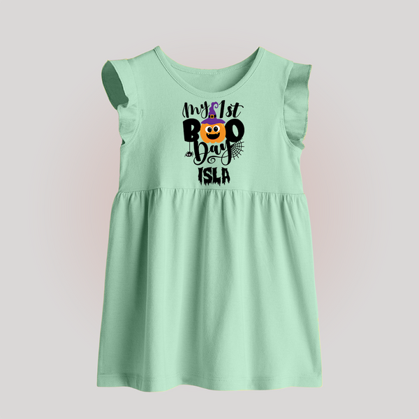 My First Mommy's Little Boo Baby Frock | Custom Baby Baby Frock for Festival - MINT GREEN - 0 - 3 Months Old (Chest 17")