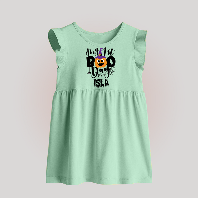 My First Mommy's Little Boo Baby Frock | Custom Baby Baby Frock for Festival - MINT GREEN - 0 - 3 Months Old (Chest 17")