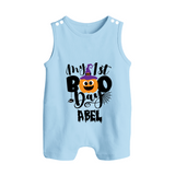 My First Mommy's Little Boo Romper Suit | Custom Baby Romper Suit for Festival - BABY BLUE - 0 - 5 Months Old (Chest 18")