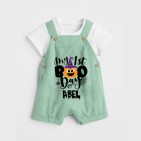 My First Mommy's Little Boo Dungaree Set | Custom Baby Dungaree Set for Festival - MINT GREEN - 0 - 5 Months Old (Chest 18")